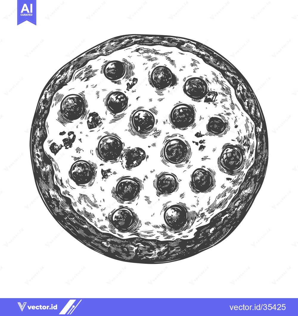 Premium Vector of A Detailed Illustration Of A Delicious Round Pizza