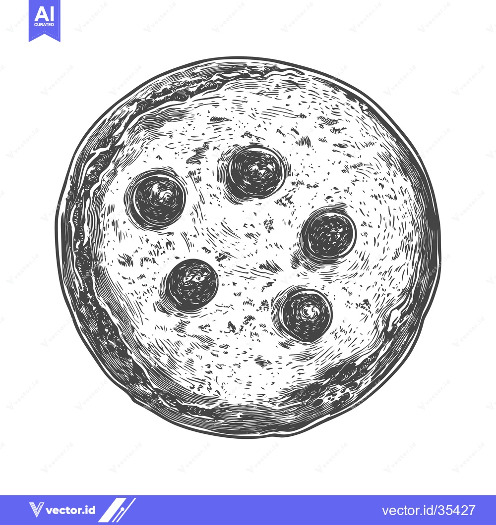 Premium Vector dari An overhead view of a blueberry pizza