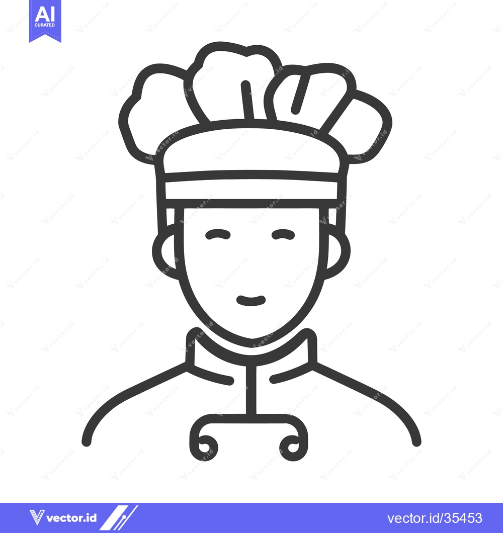 Premium Vector dari A cartoon portrait of a person in a chef uniform