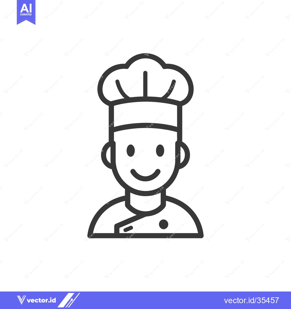 Premium Vector dari A smiling person wearing a chef hat and uniform