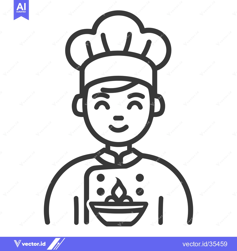 Premium Vector of A smiling chef holding a bowl of delicious food gracefully