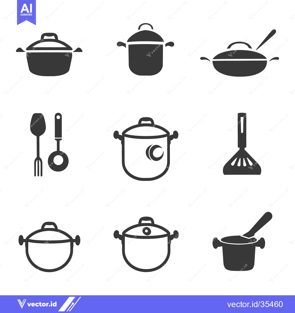 Premium Vector of A collection of cooking pots utensils and kitchen cookware