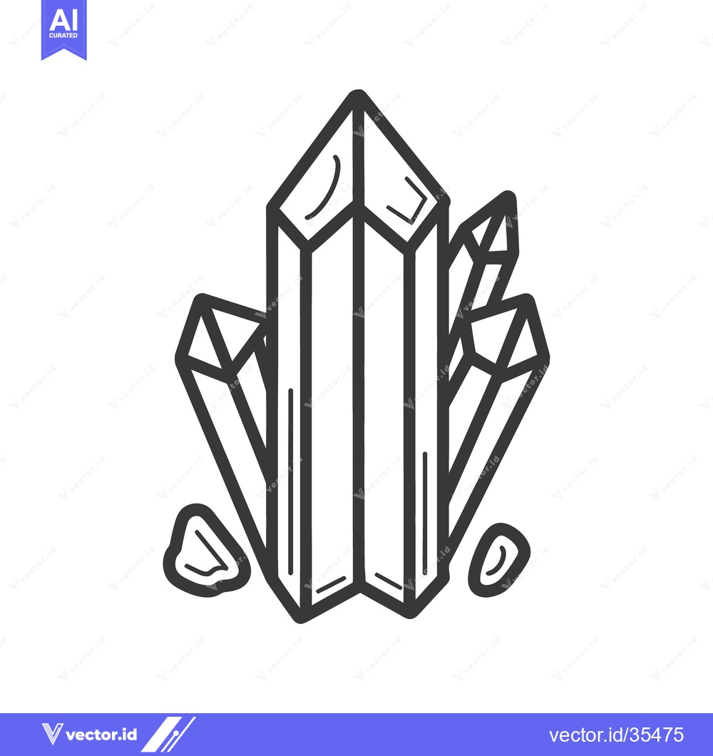 Premium Vector dari A collection of crystals and small rocks illustration