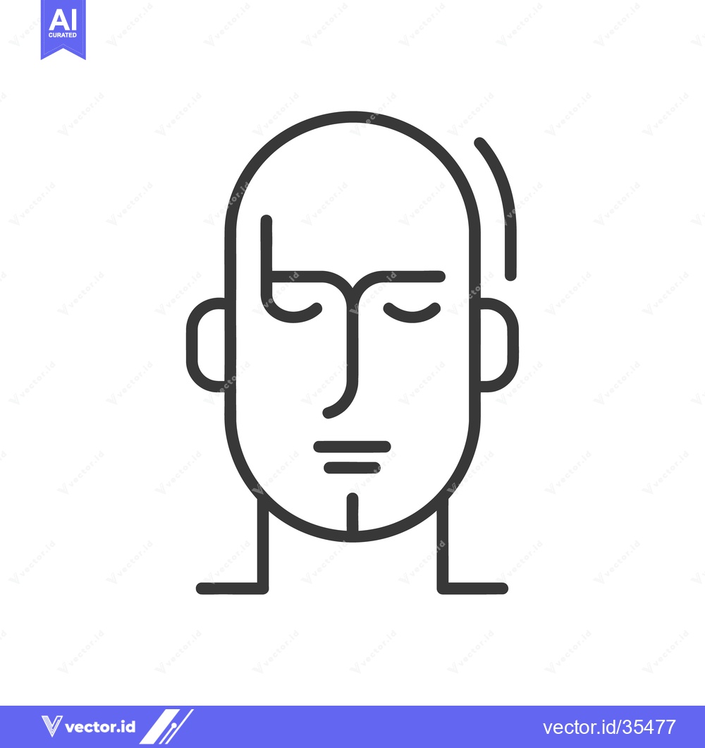 Premium Vector dari Simplified graphic illustration featuring a human face with closed eye