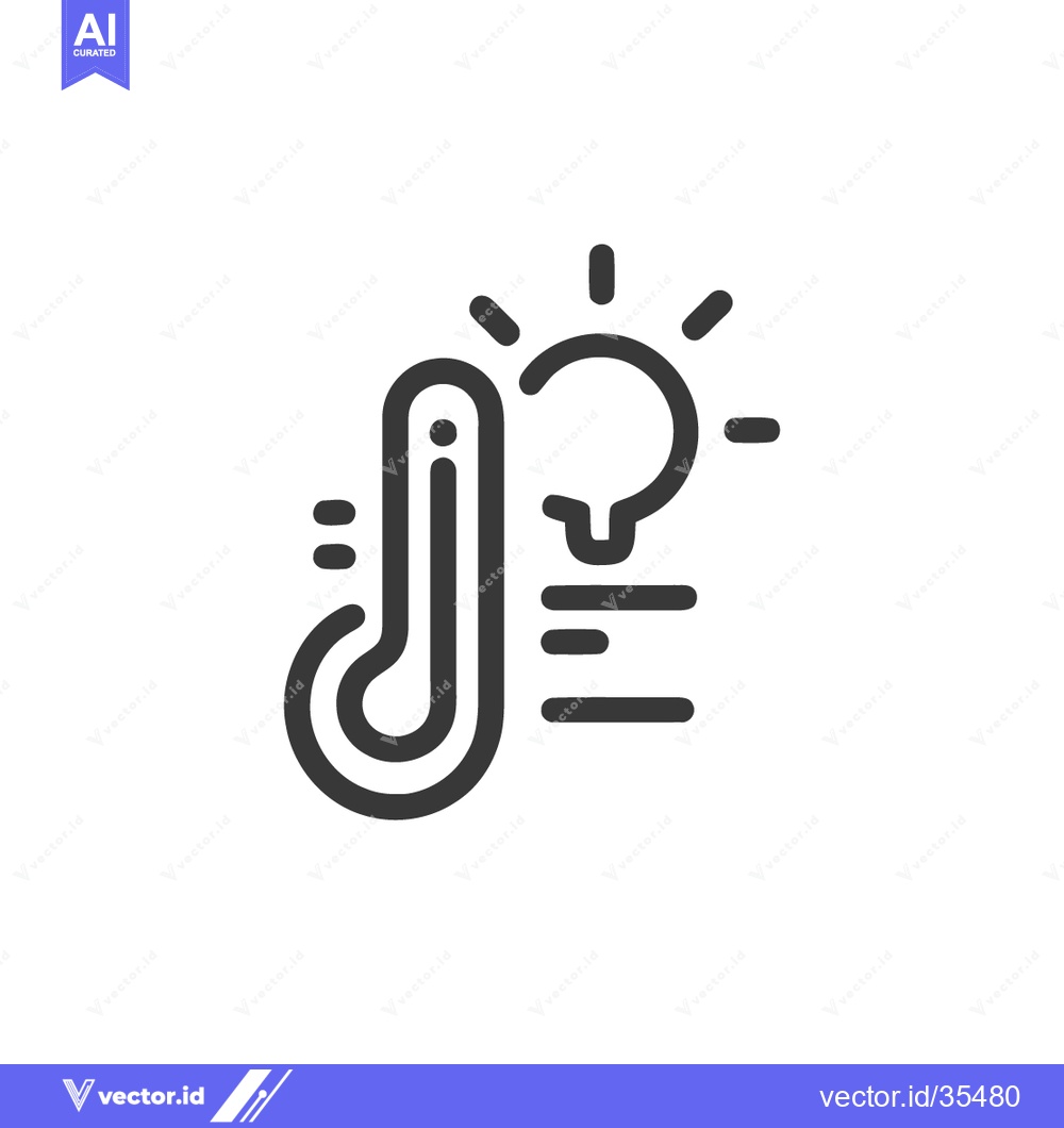 Premium Vector dari Hot Idea: Thermometer and Lightbulb Icon, Climate Change Concept, Mini