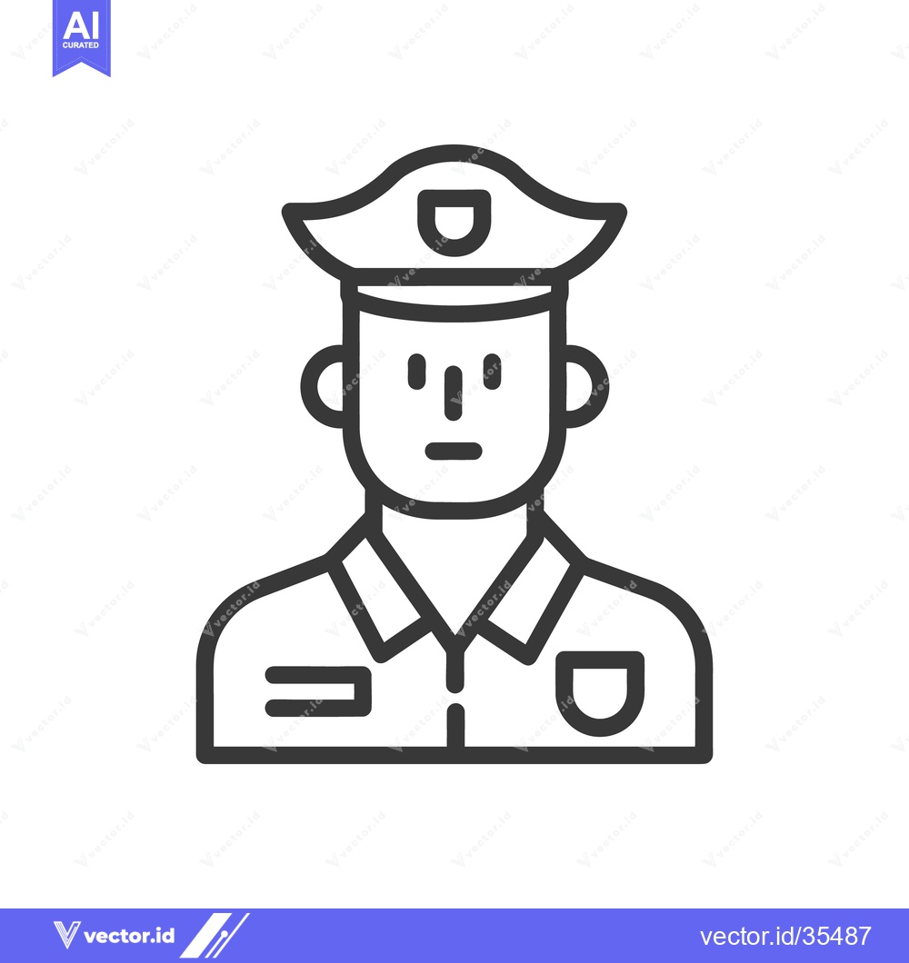 Premium Vector of An outlined simple illustration of a person wearing a uniform