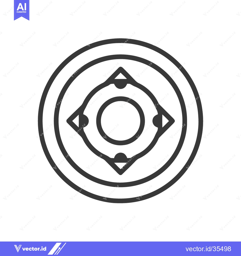 Premium Vector dari Minimalist Compass Rose Icon: Circular Navigation Symbol with Directio