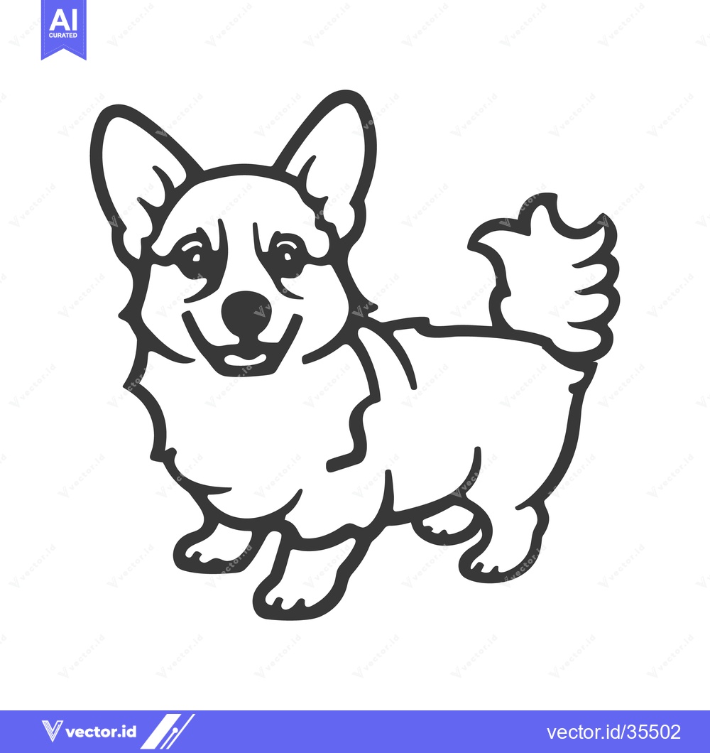 Premium Vector of A simple illustration featuring a happy standing dog in a friendly pos