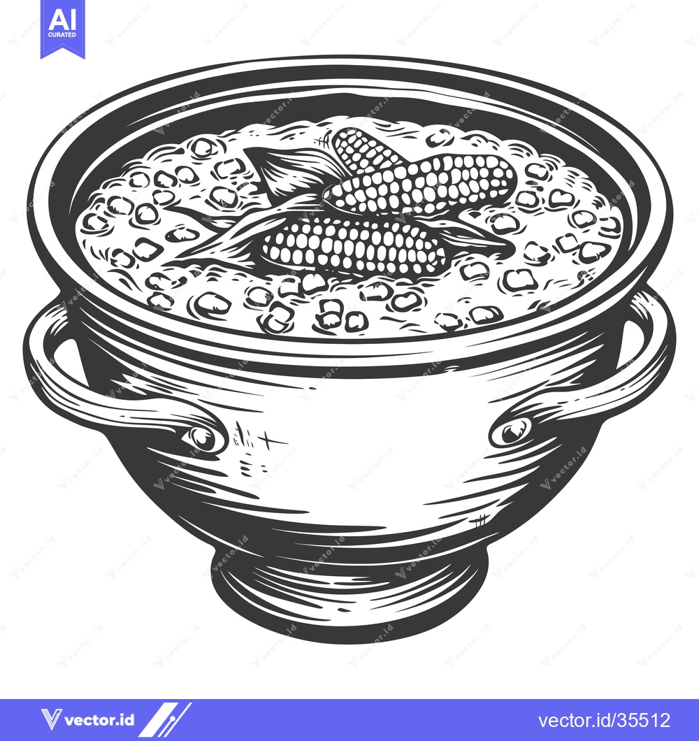 Premium Vector dari A large pot of stew with corn on the cob