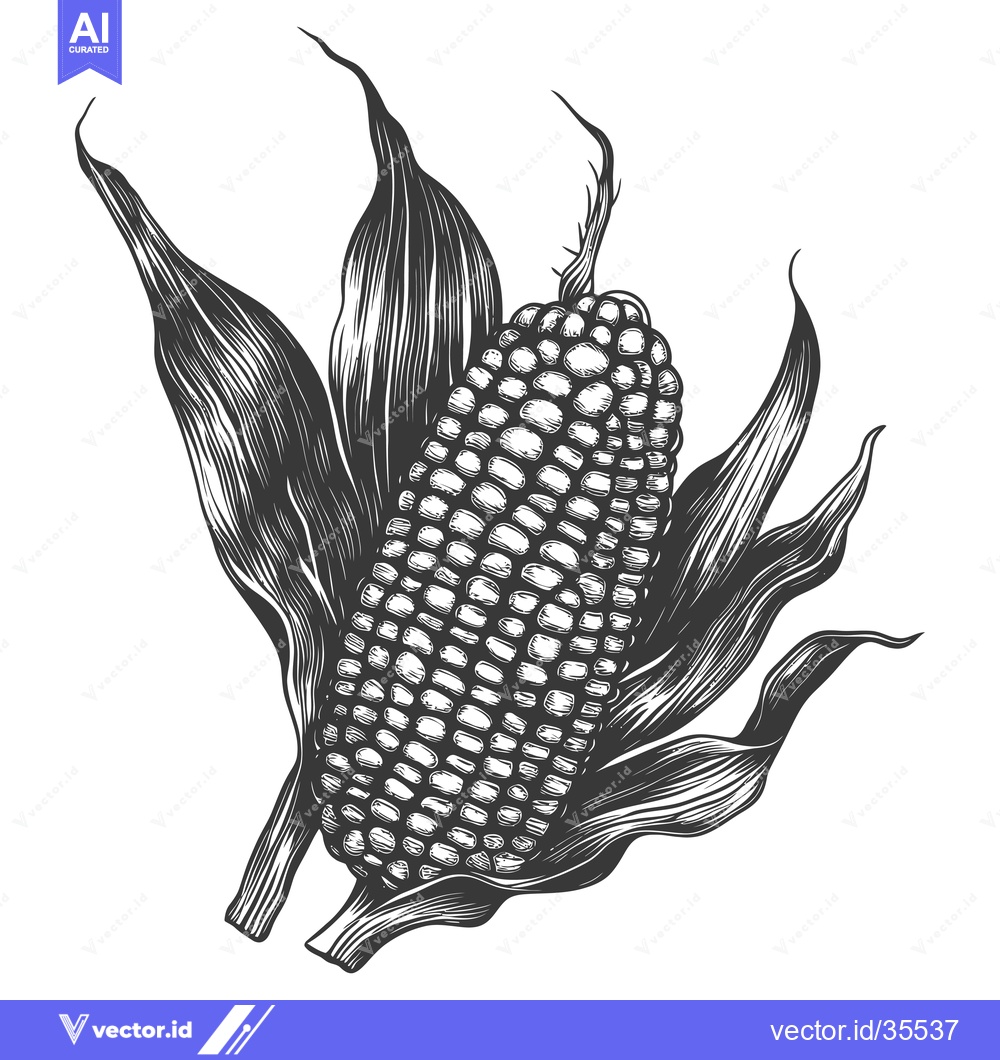 Premium Vector of Detailed Illustration Of An Ear Of Corn In Husk