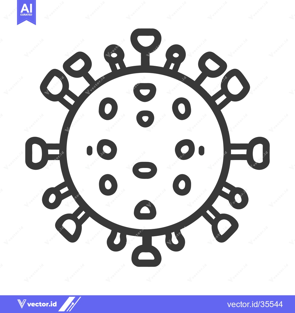 Premium Vector of Simplified black and white illustration of a microscopic spherical vir