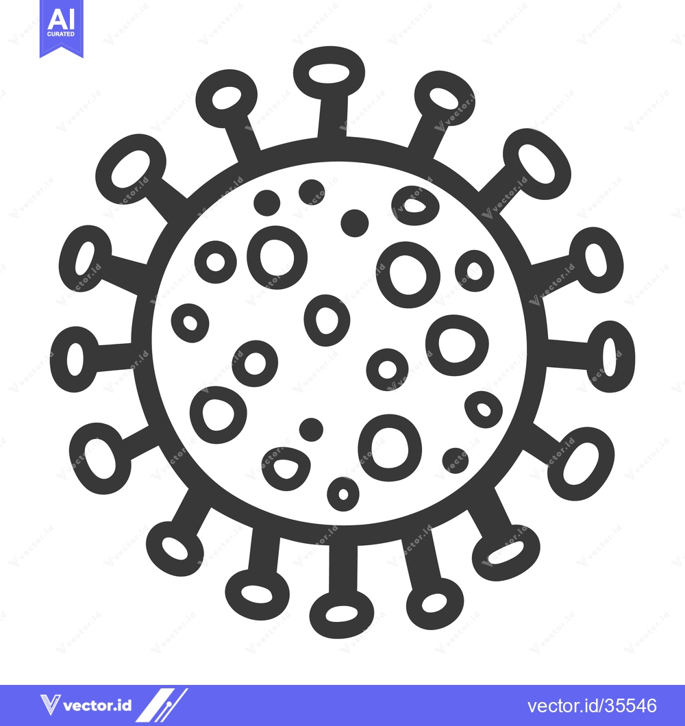 Premium Vector of A simple illustration depicting a microscopic virus structure