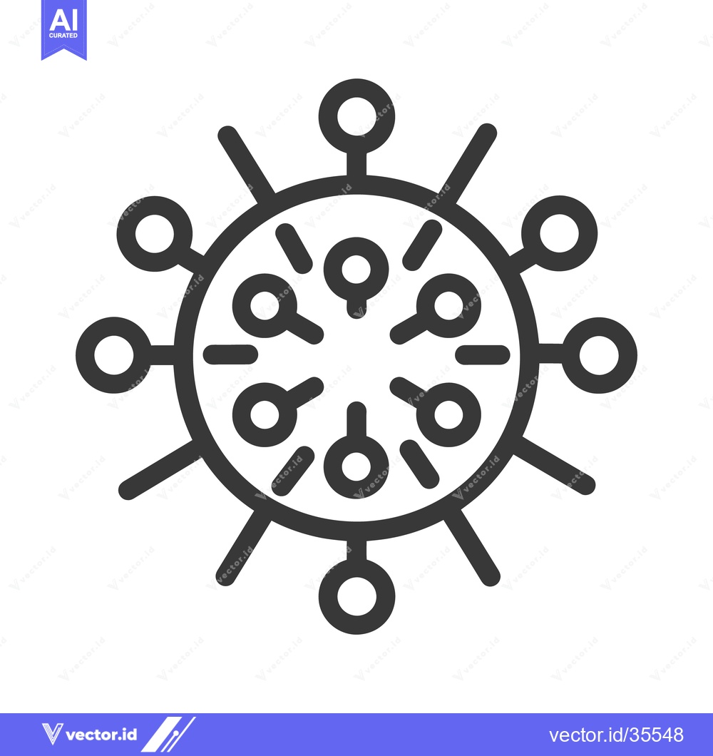 Premium Vector dari A black and white minimalist illustration of a virus or cell