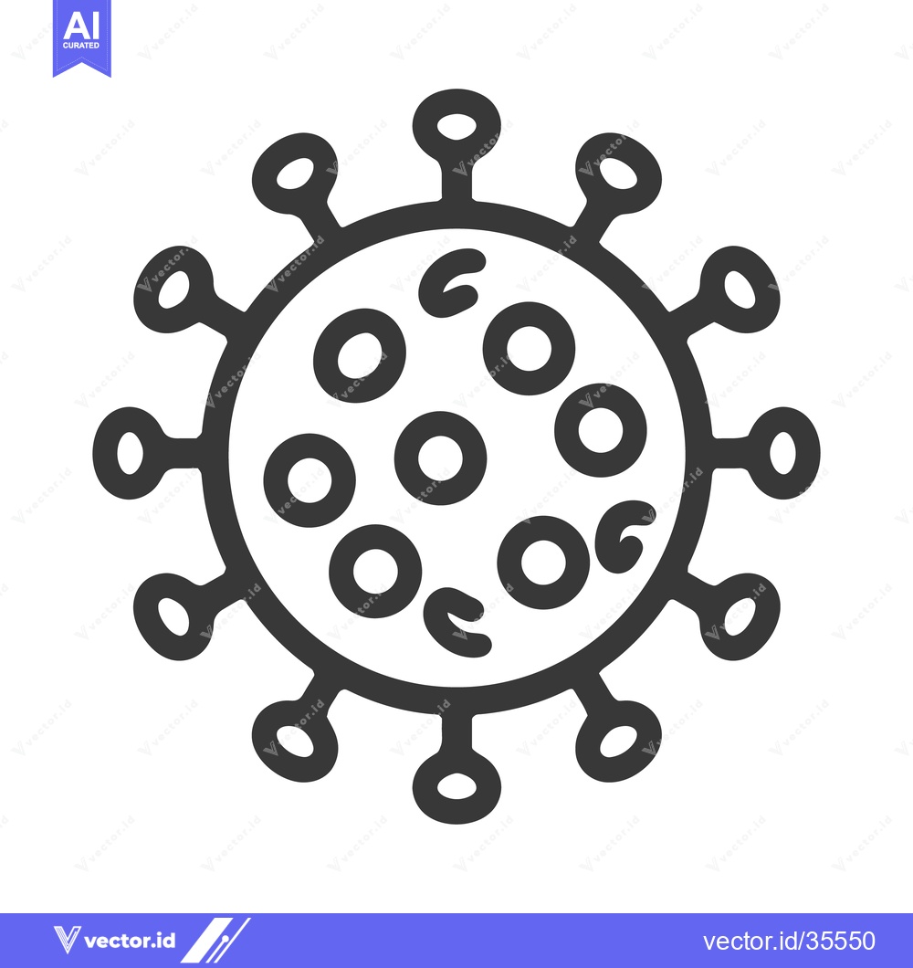 Premium Vector of An illustrated graphic of a simple rounded virus structure image