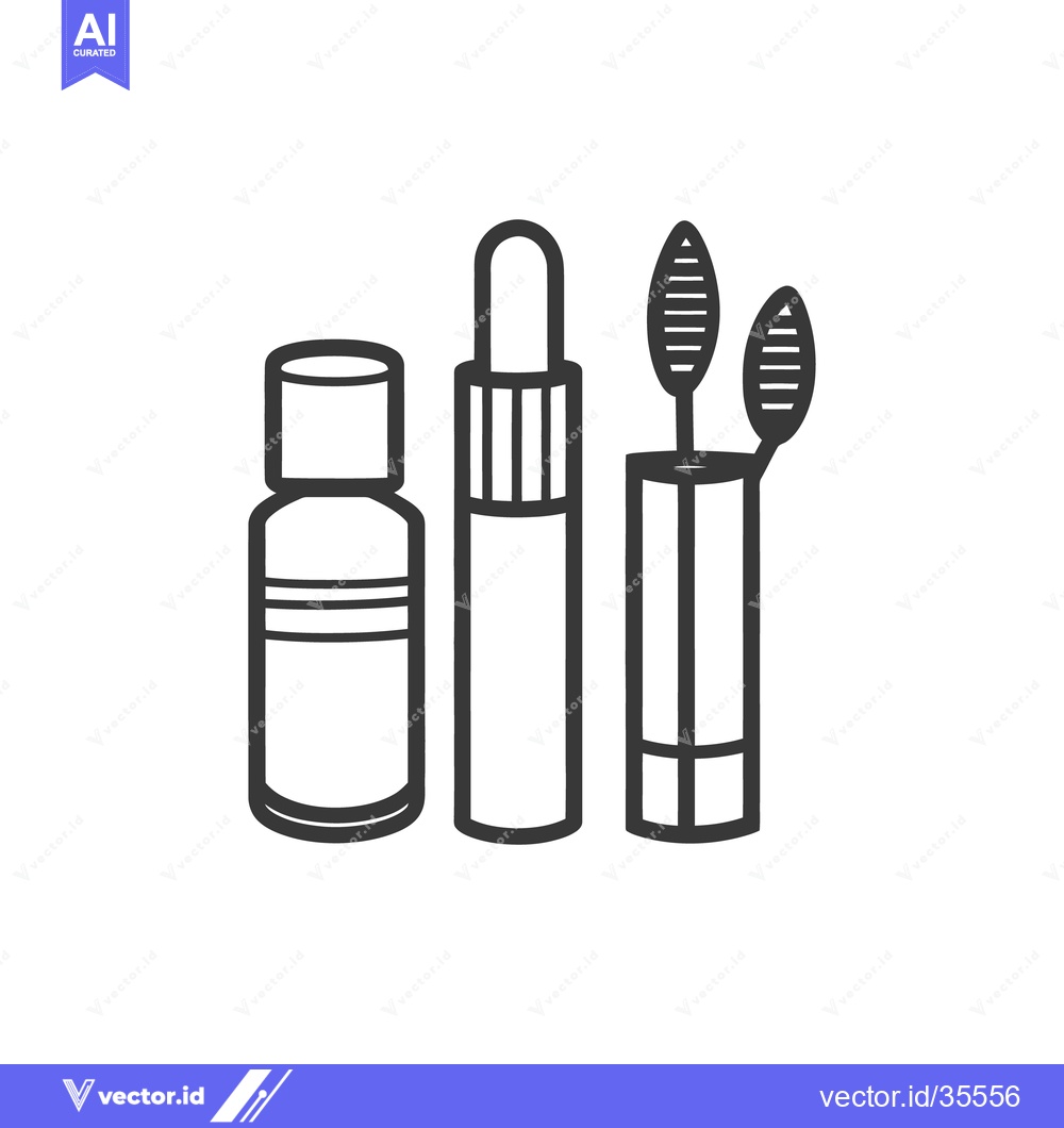 Premium Vector of Various cosmetic products are presented in a simple illustrative linea