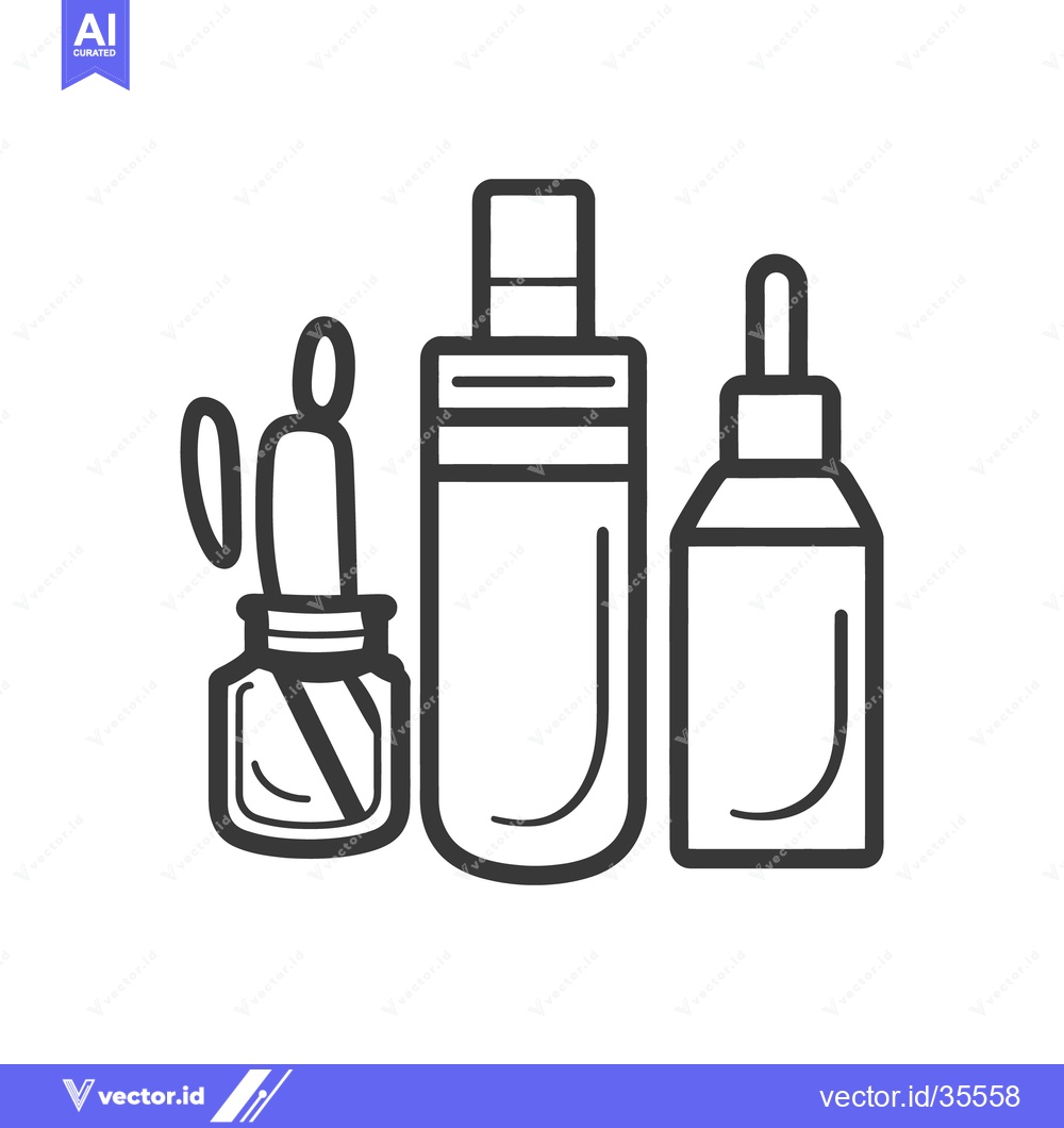 Premium Vector dari Three different containers used for liquid beauty products