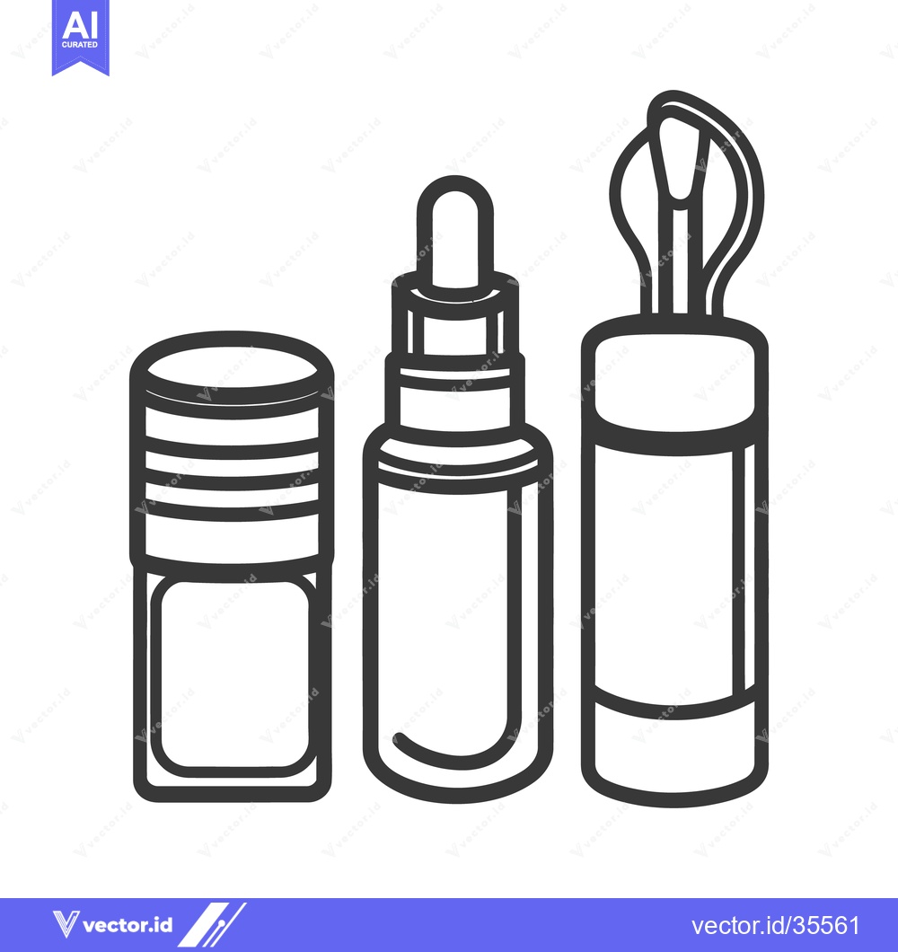 Premium Vector dari Three different containers of skincare products are displayed together