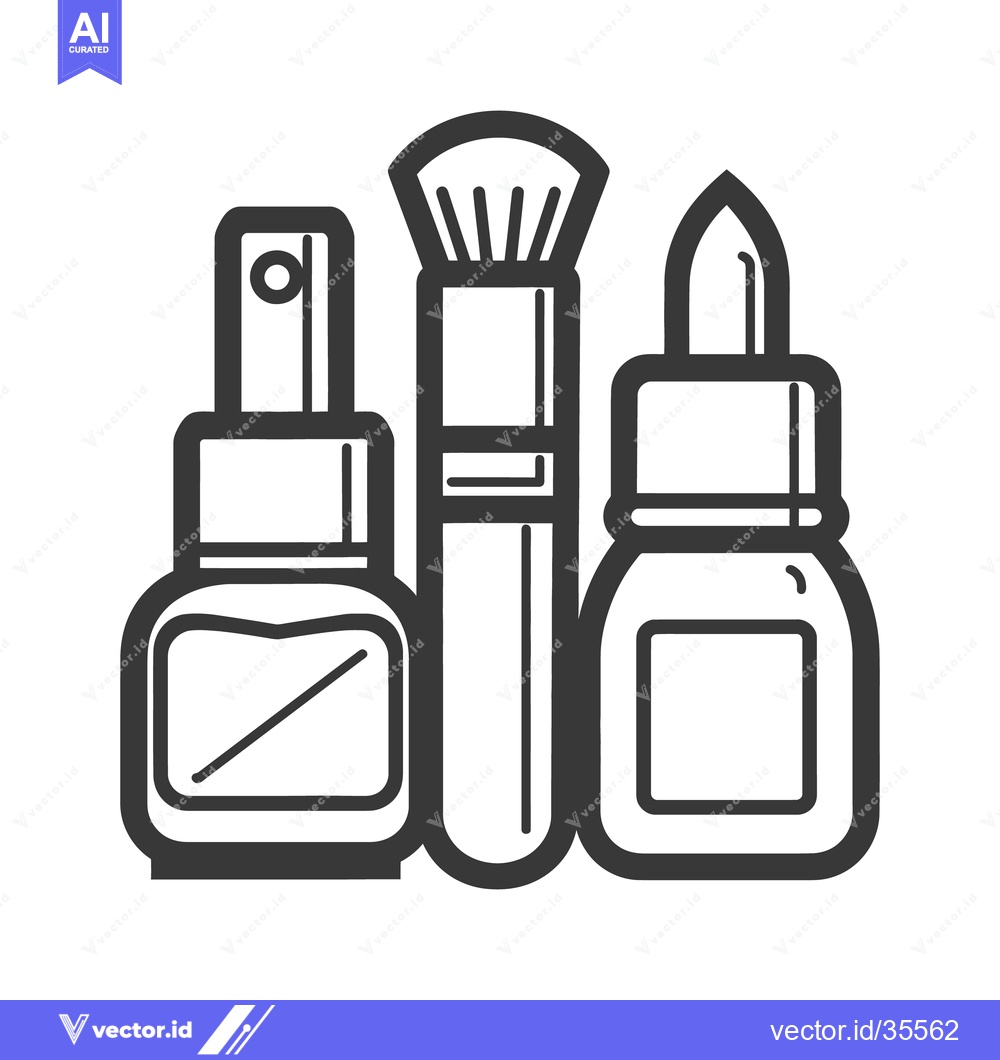 Premium Vector dari Three beauty product icons depicted in a simple black and white style