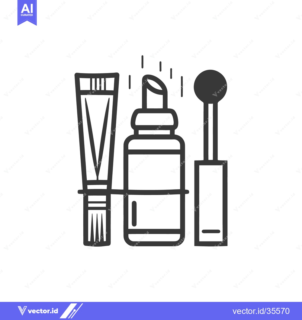 Premium Vector dari Cosmetics tools and makeup accessories arranged in a line