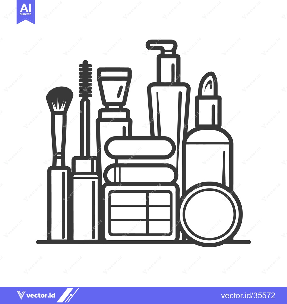 Premium Vector of An illustration representing several beauty and makeup products