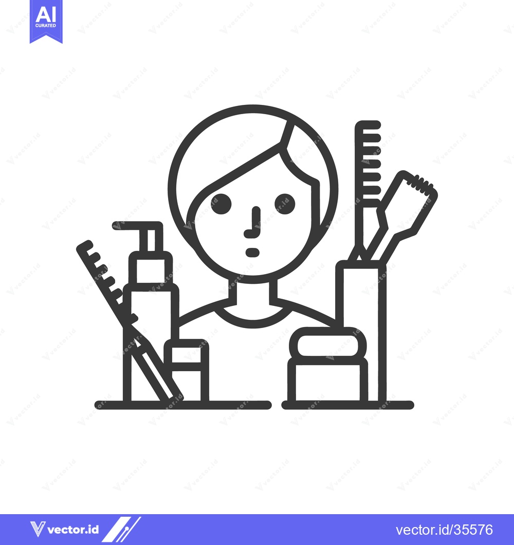 Premium Vector dari Person surrounded by hair care products and styling tools illustration