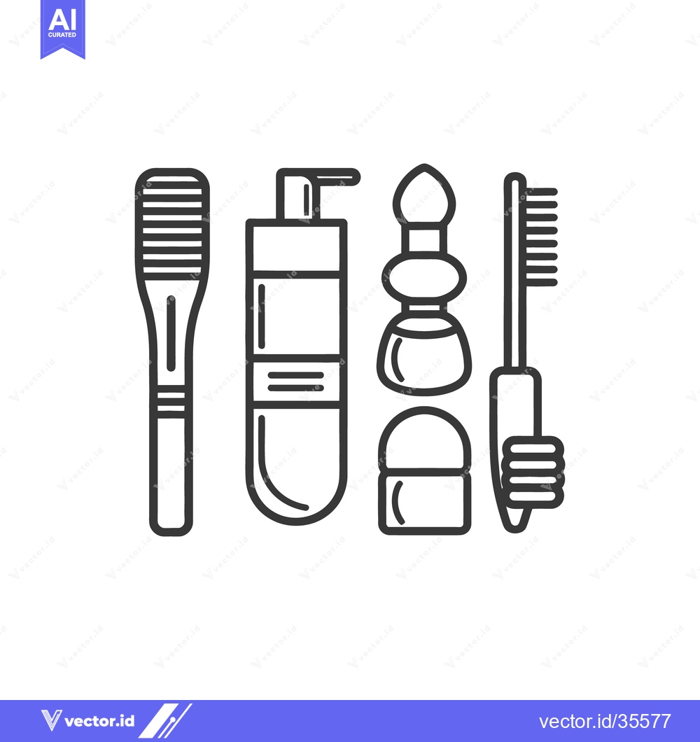 Premium Vector dari Simple Outline Illustration Depicting Essential Personal Hygiene Tools
