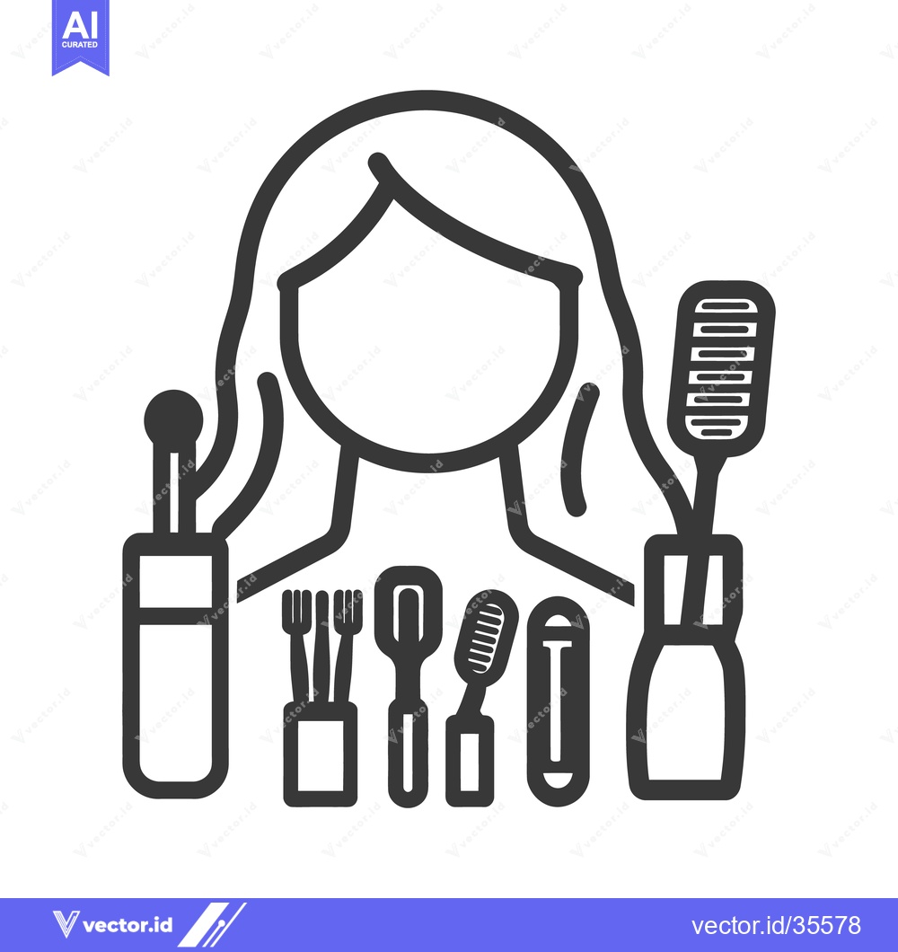 Premium Vector of Woman with various makeup tools and beauty accessories shown