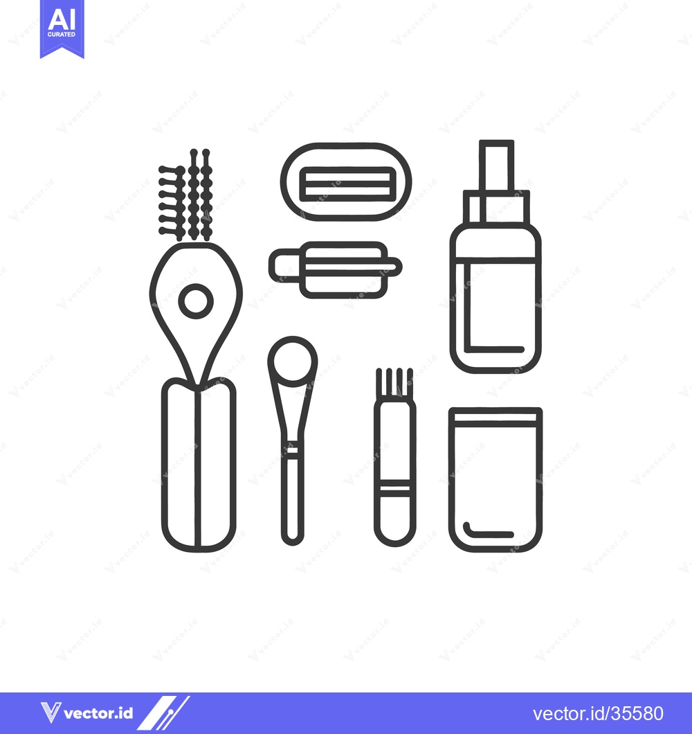 Premium Vector dari Several beauty and cosmetic tools are arranged in a grid pattern