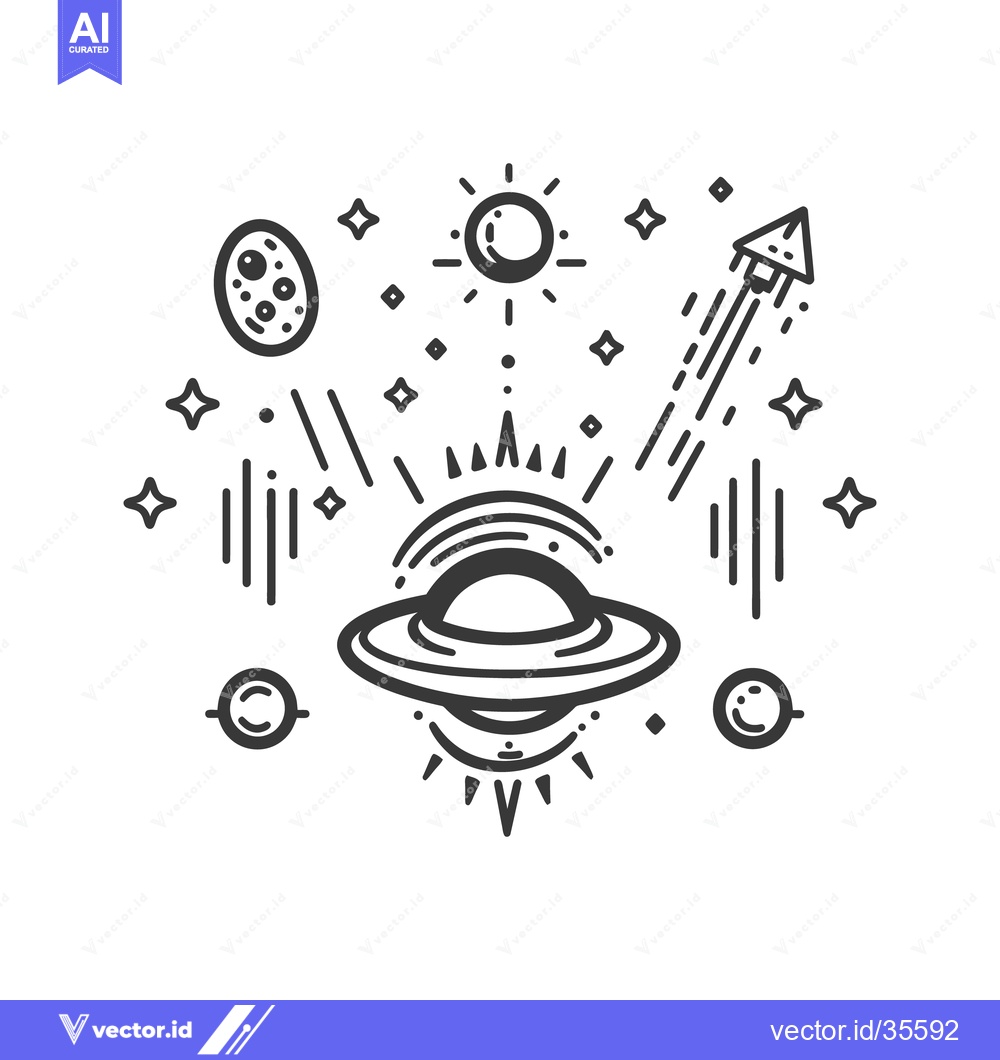 Premium Vector of A minimalistic black and white representation of the cosmos