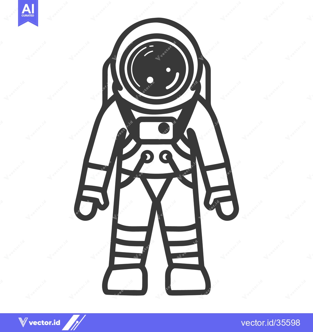 Premium Vector of A stylized illustration of an astronaut in a spacesuit standing