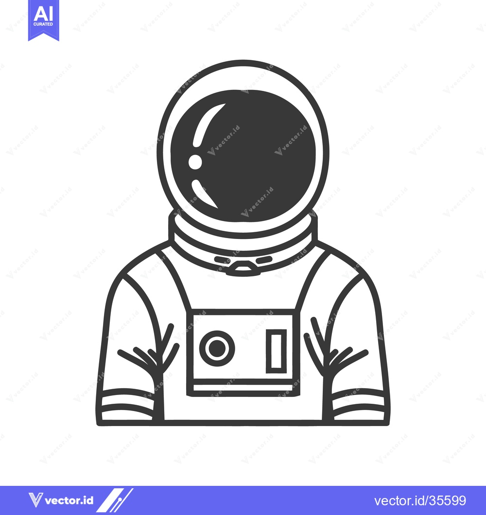 Premium Vector of A detailed illustration showing a spaceman in full protective astronau