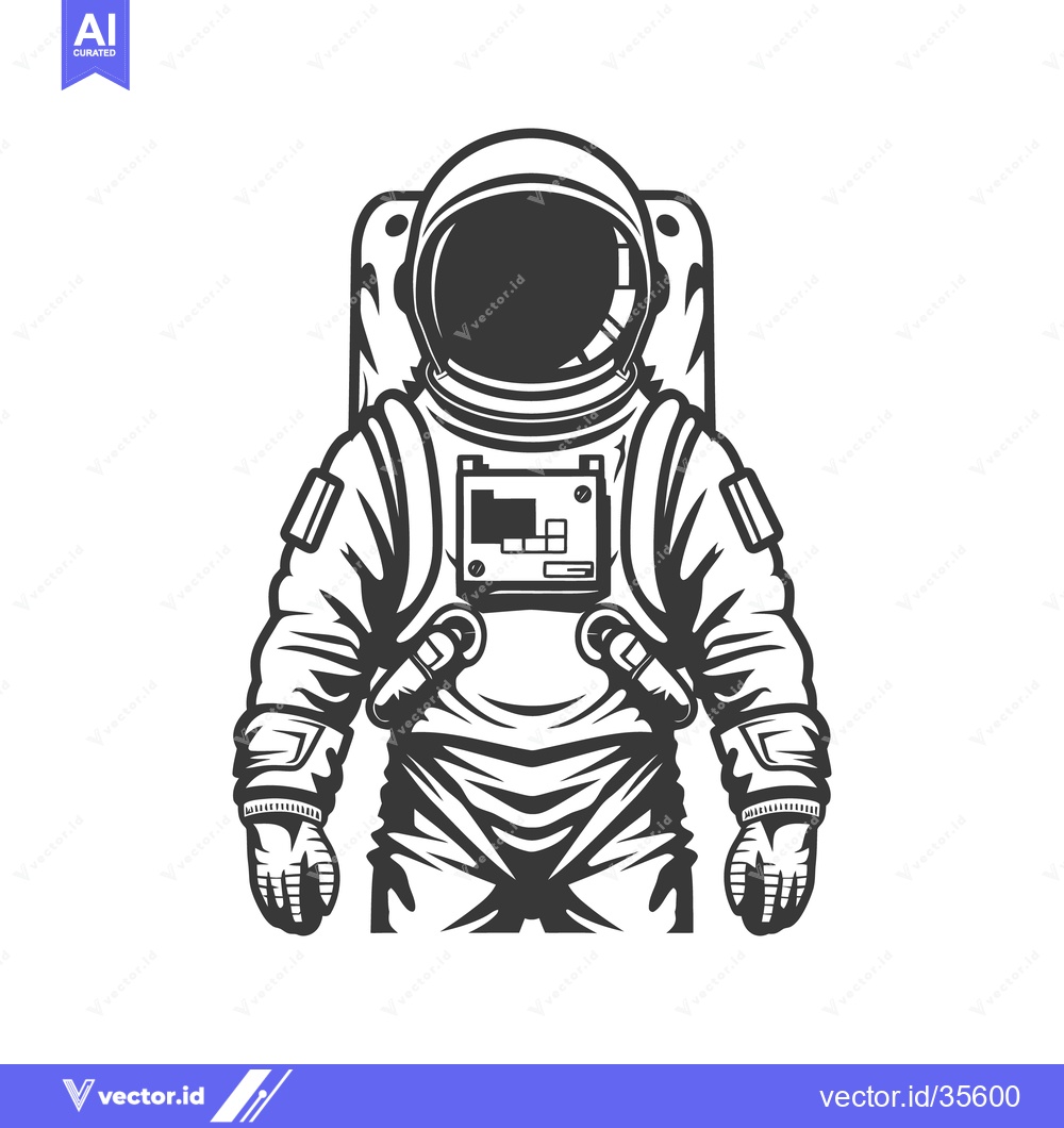 Premium Vector dari An astronaut wearing a spacesuit stands upright ready for space explor