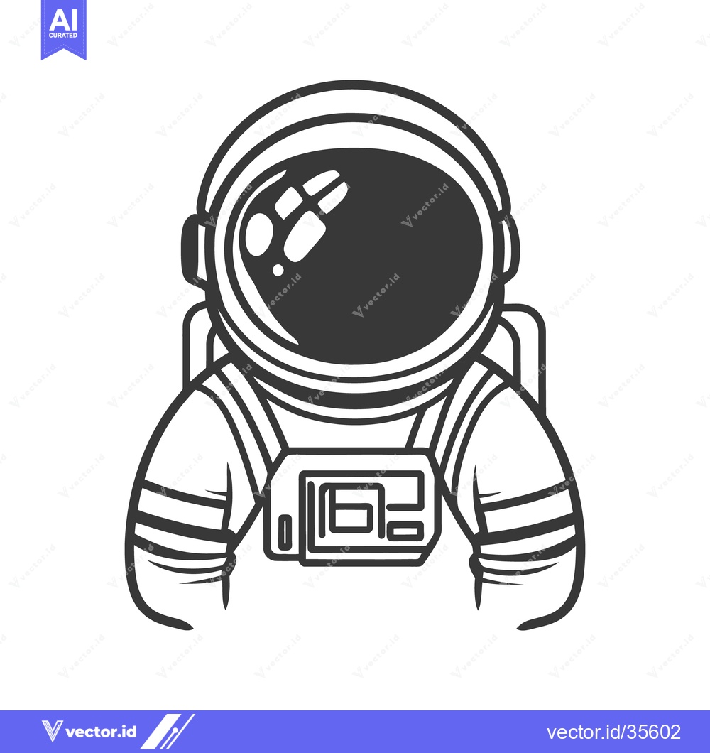 Premium Vector dari A graphic illustration of a black and white astronaut figure