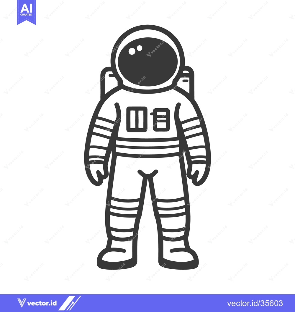 Premium Vector dari A simple illustrated figure representing a standing astronaut