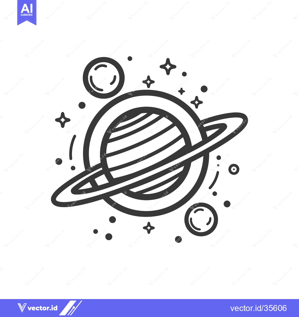 Premium Vector of A stylized illustration showing planets and stars in space