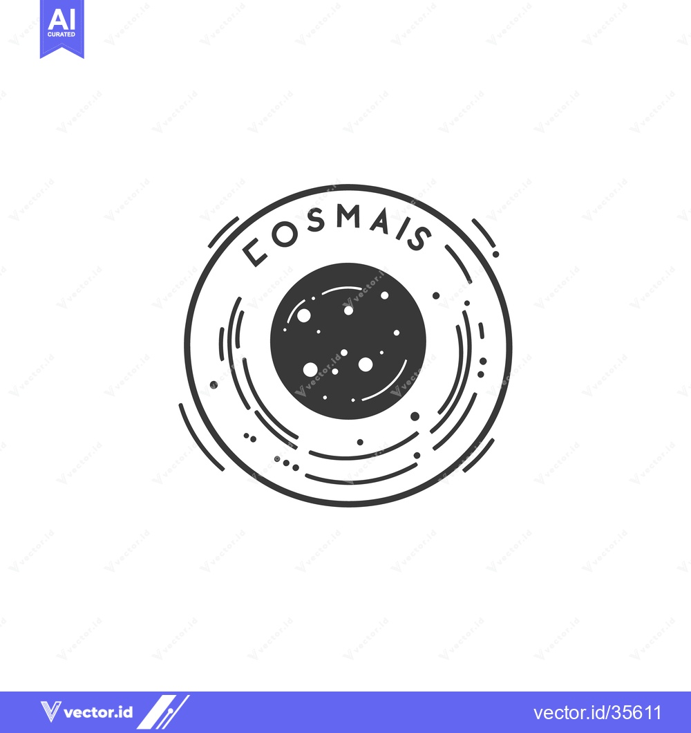 Premium Vector dari A minimalist black and white circular logo design of a planet
