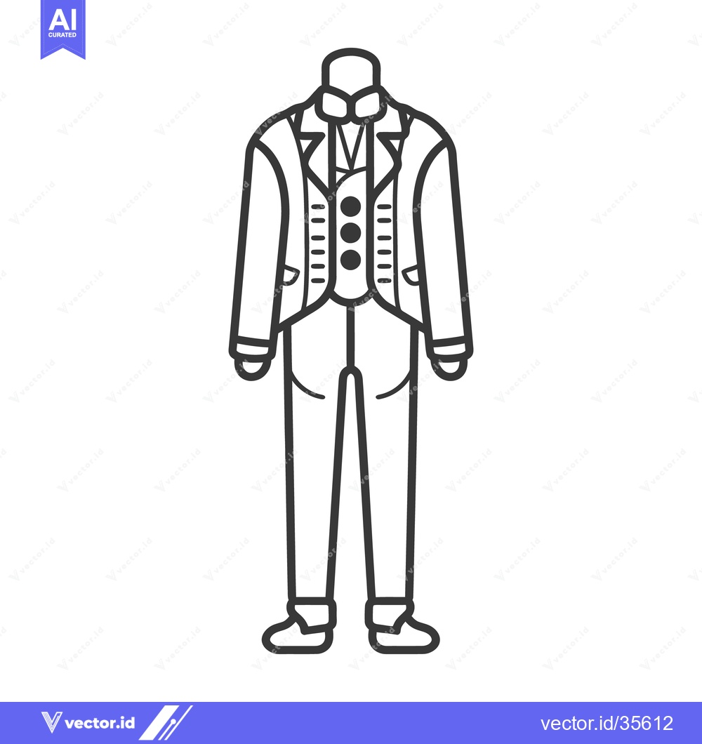 Premium Vector dari Simple line drawing depiction of a formal male suit