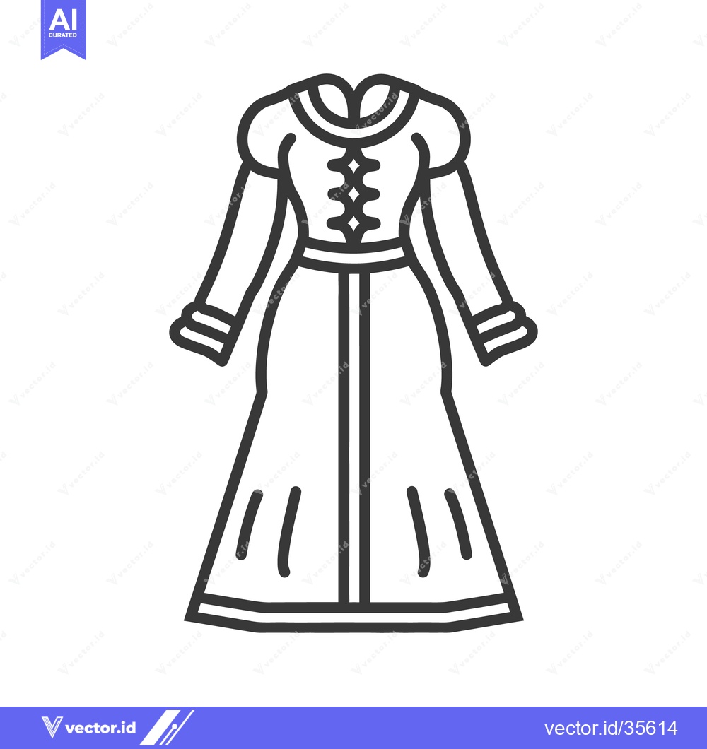 Premium Vector dari A formal illustration depicting a long sleeve traditional dress design