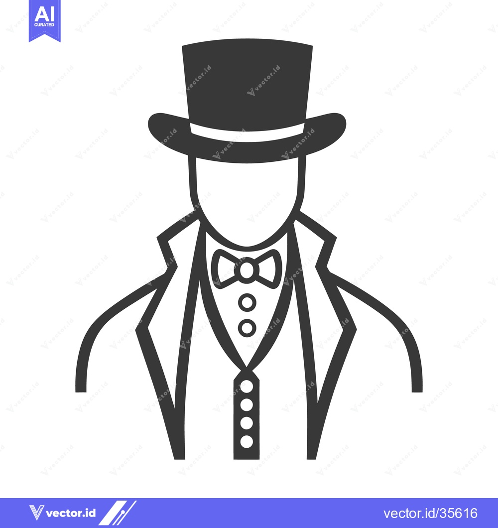 Premium Vector dari An Illustrated Figure Wearing Formal Attire Including A Top Hat