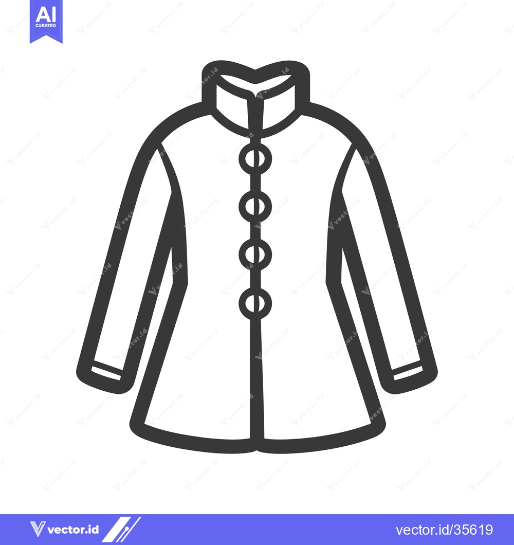Premium Vector of A monochrome illustration depicting a buttoned up formal coat