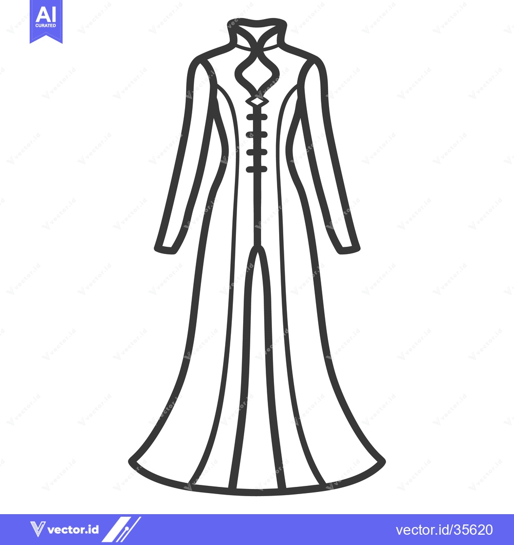 Premium Vector dari An illustrated outline of a long coat style garment