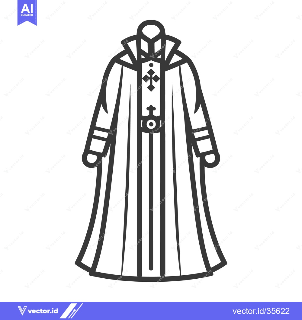 Premium Vector dari The outlined drawing of a religious garment with a cross symbol