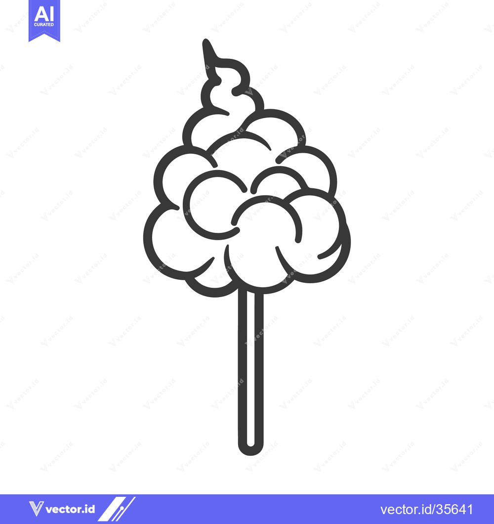 Premium Vector of A simple graphic image of a sugary cotton candy treat