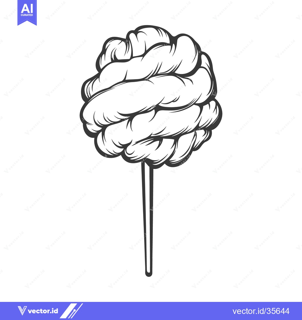 Premium Vector dari A black and white depiction of a cotton candy treat