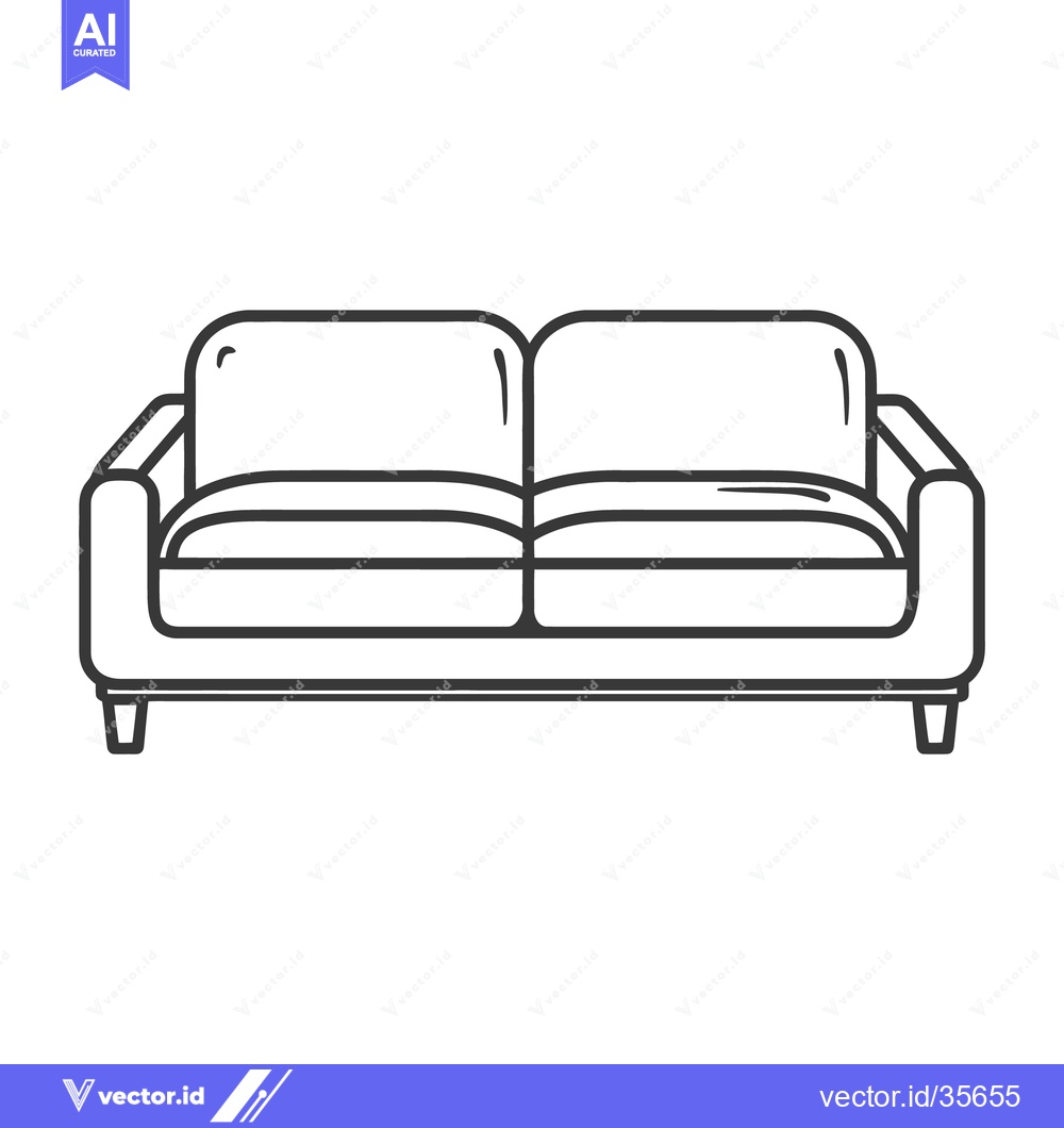 Premium Vector of A two seat modern style sofa with a minimalist design
