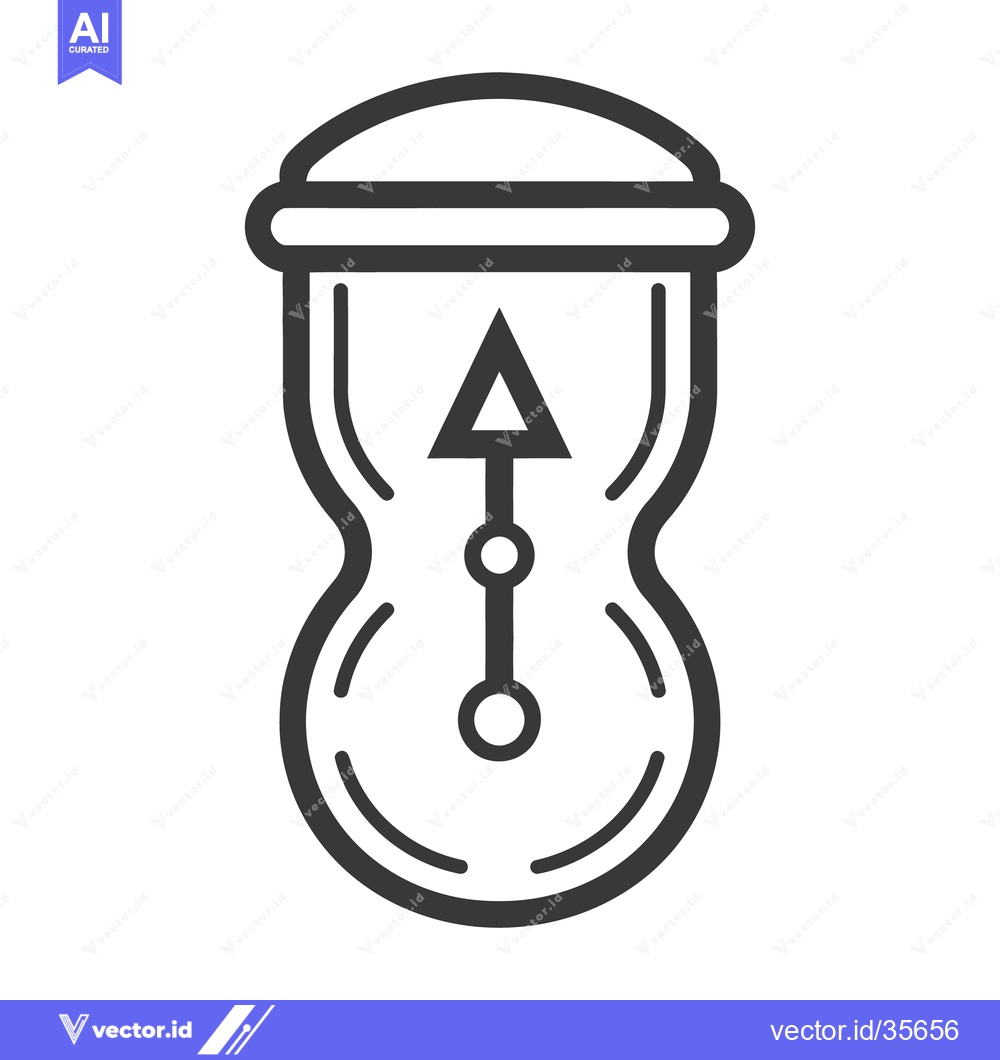 Premium Vector of An hourglass with an arrow pointing upwards within its structure