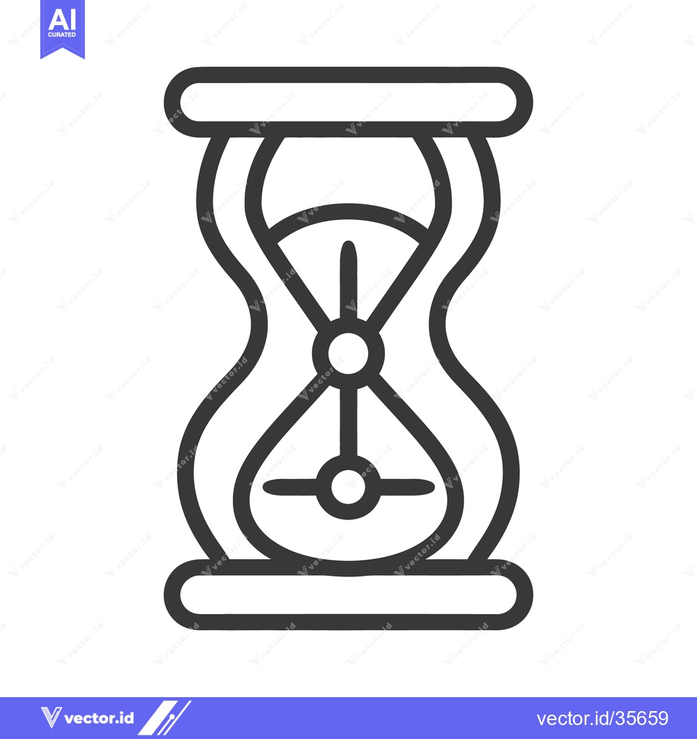Premium Vector dari A Simple Minimalist Black and White Hourglass Icon on White Background