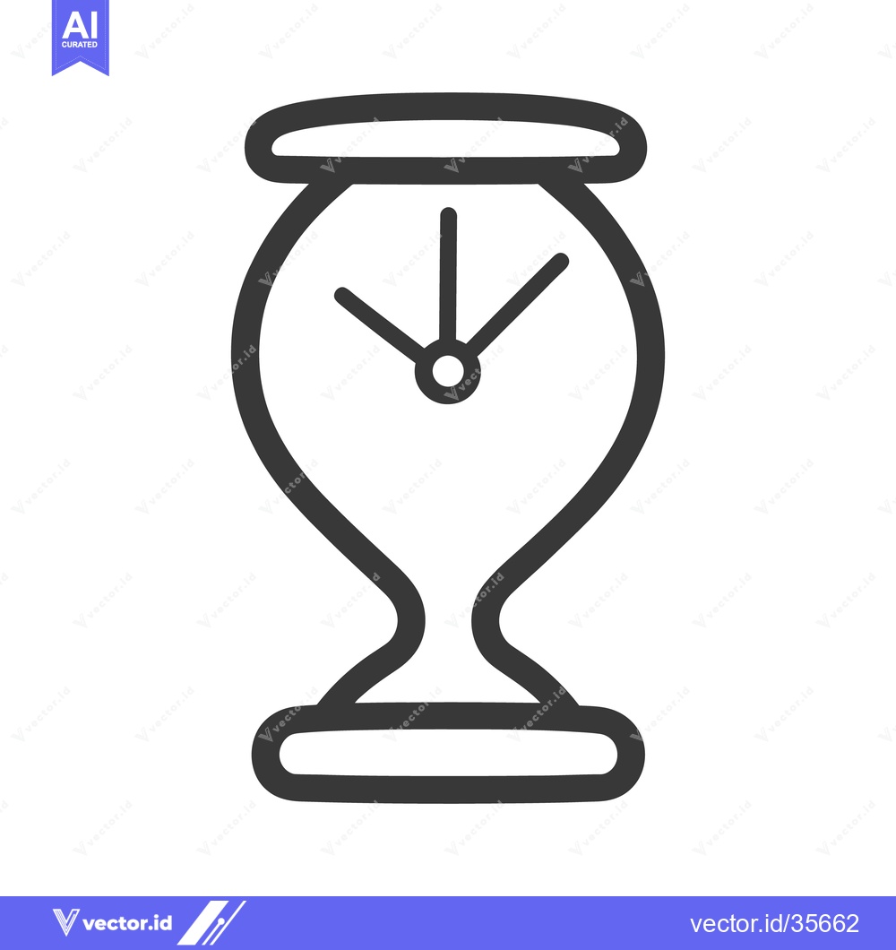 Premium Vector dari An illustration depicts a simple minimalist clock in a vase shape
