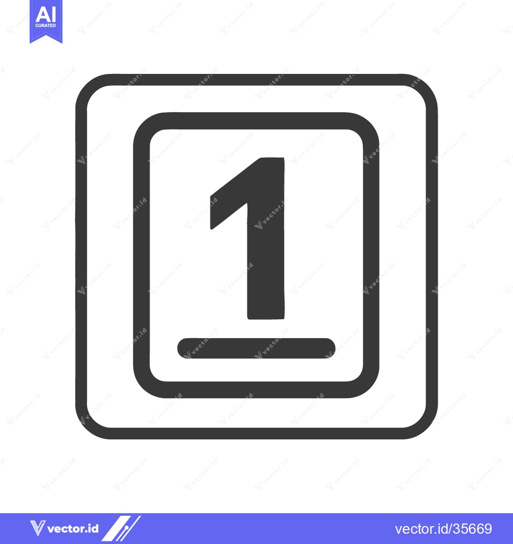 Premium Vector dari Counter 1 Icon Line Art Icon  2488