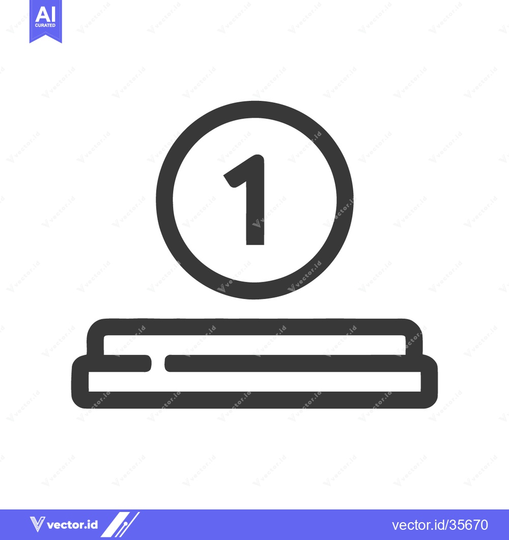 Premium Vector of Counter 1 Icon Line Art Icon  2489